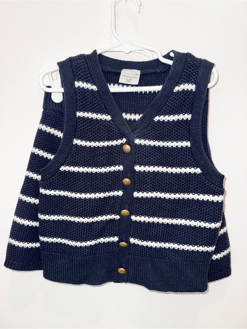 abercrombie kids Navy and White Striped Knit Vest & Skort